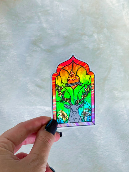 Sticker: King of the North + flowers